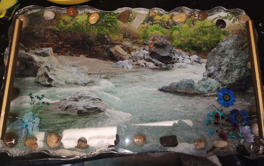 Van duzen River picture on an epoxy resin tray