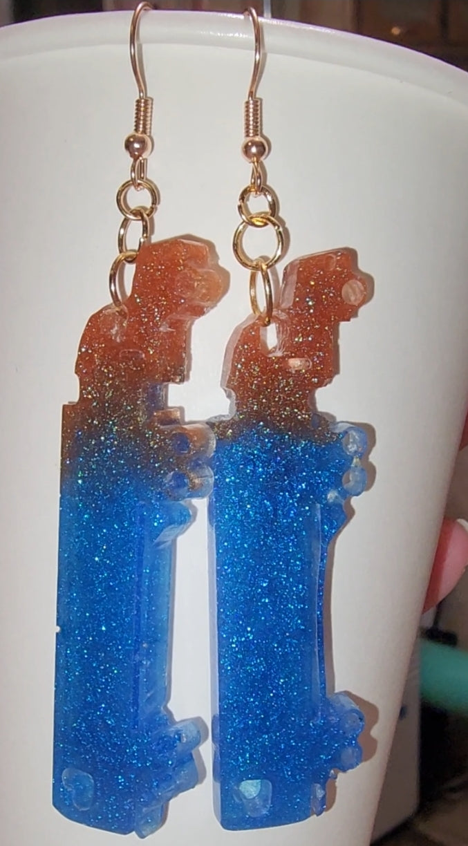 Semi truck eearrings.